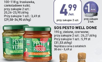 Sos pesto Well Done promocja w Stokrotka