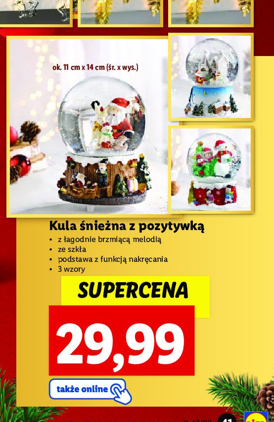 Kula śniegowa z pozytywką promocja