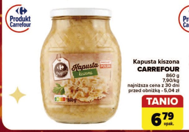 Kapusta kiszona Carrefour promocja w Carrefour