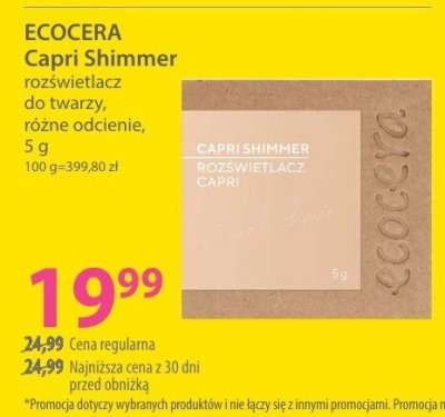 Rozświetlacz do twarzy ECOCERA Capri Shimmer różne odcienie 5 g promocja w Hebe