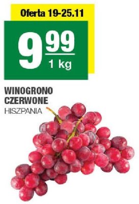 Winogrono czerwone Hiszpania promocja w SPAR