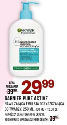 Emulsja oczyszczająca do twarzy Garnier Pure Active promocja w Drogerie Natura
