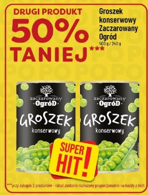 Groszek konserwowy Zaczarowany Ogród 400 g / 240 g promocja w POLOmarket