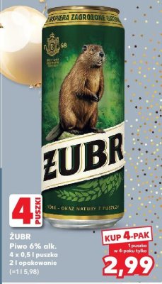 Piwo 5.9% alk. 4x0.5l puszka 2l opakowanie promocja w Kaufland