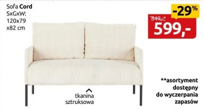 Sofa Cord promocja w Black Red White