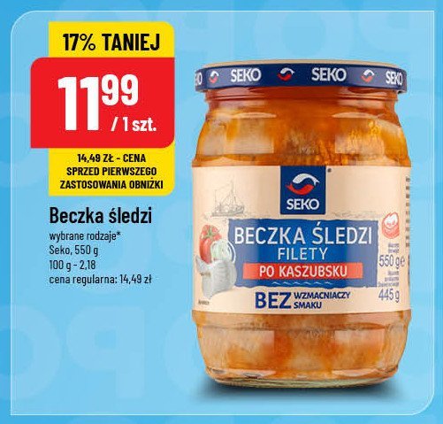 Beczka śledzi po kaszubsku Seko promocja w POLOmarket