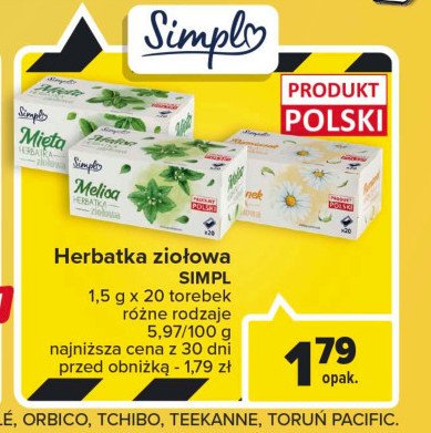 Herbatka rumianek Simpl promocja
