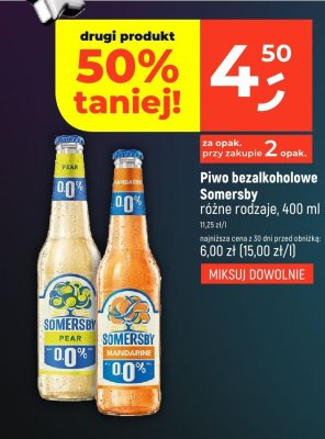 Piwo bezalkoholowe Somersby Pear promocja w Dealz