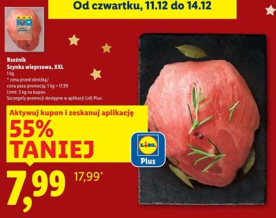 Szynka wieprzowa XXL promocja w Lidl