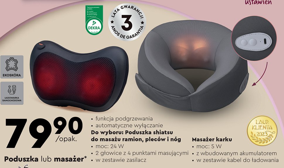 Poduszka elektryczna do masażu pleców i nóg Hoffen promocja