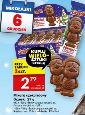 Mikołaj czekoladowy Grzeski, 29 g promocja w Twój Market