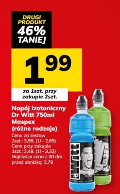 Napój izotoniczny Dr Witt 750ml Maspex (różne rodzaje) promocja w Hitpol