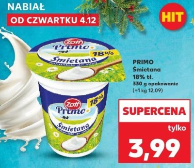 Śmietana PRIMO 18% tł. promocja w Kaufland