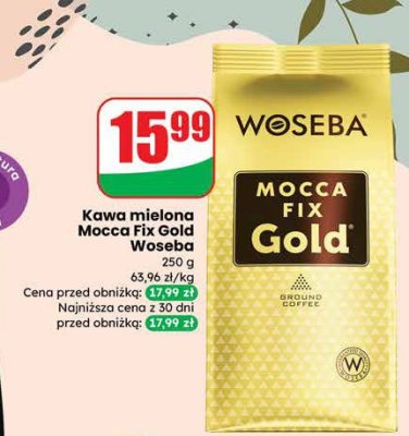 Kawa mielona Mocca Fix Gold 250 g promocja w Dino