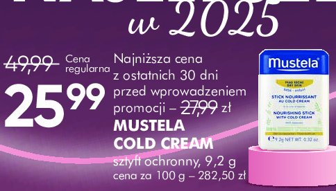 Sztyft ochronny z cold cream Mustela bebe-enfant skóra sucha promocja w Super-Pharm