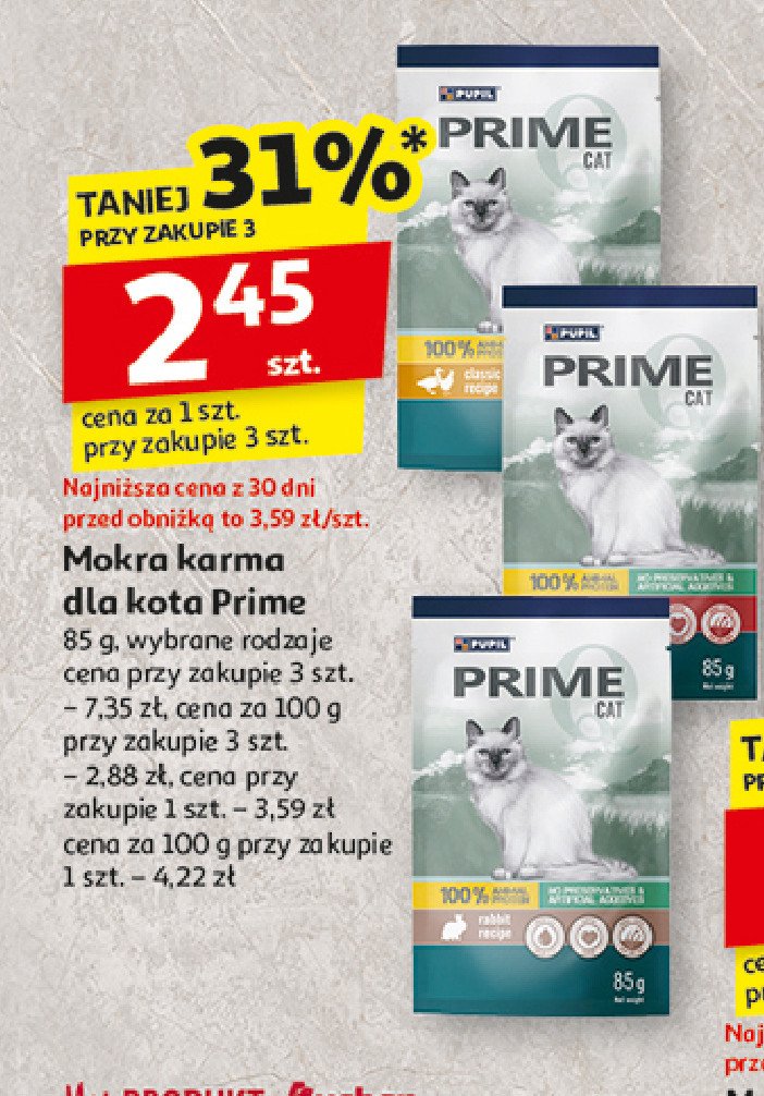 Karma dla kota drób z kaczką PUPIL PRIME promocja