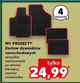 Dywaniki samochodowe z czerwonym obszyciem K-classic myproject promocja