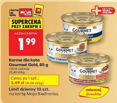 Karma dla kota Gourmet Gold różne rodzaje promocja w Biedronka