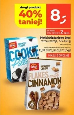 Płatki śniadaniowe Oho! różne rodzaje 375-450 g promocja w Dealz