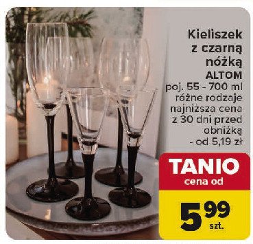 Kieliszek z czarną nóżką 180 ml Altom design promocja w Carrefour