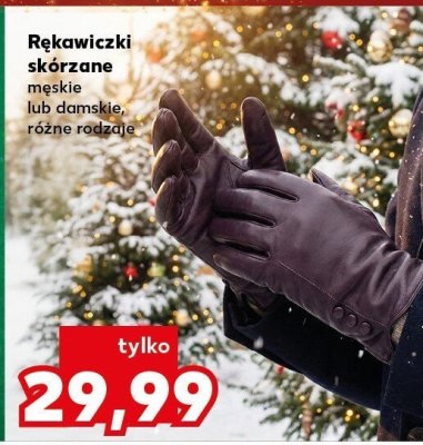 Rękawiczki skórzane męskie lub damskie promocja w Kaufland