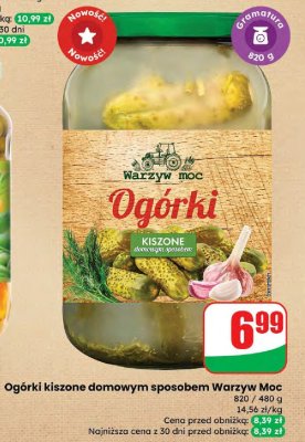 Ogórki kiszone domowym sposobem Warzyw Moc promocja w Dino