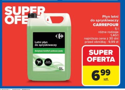 Płyn do spryskiwaczy letni Carrefour promocja