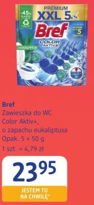 Zawieszka do WC Color Aktiv+ o zapachu eukaliptusa Bref promocja w Drogerie DM