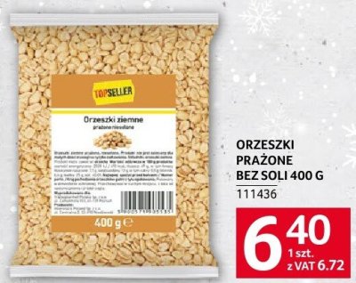 Orzeszki prażone bez soli 400 g promocja w Selgros