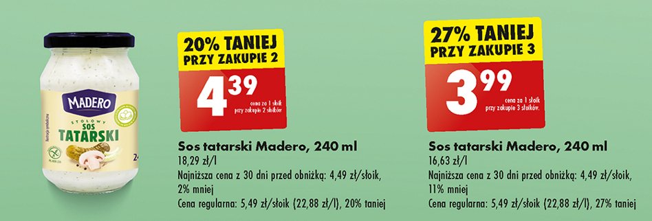 Sos tatarski Madero promocja
