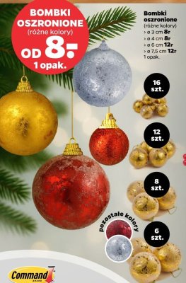Bombki oszronione (różne kolory) Ø 3 cm promocja w Netto