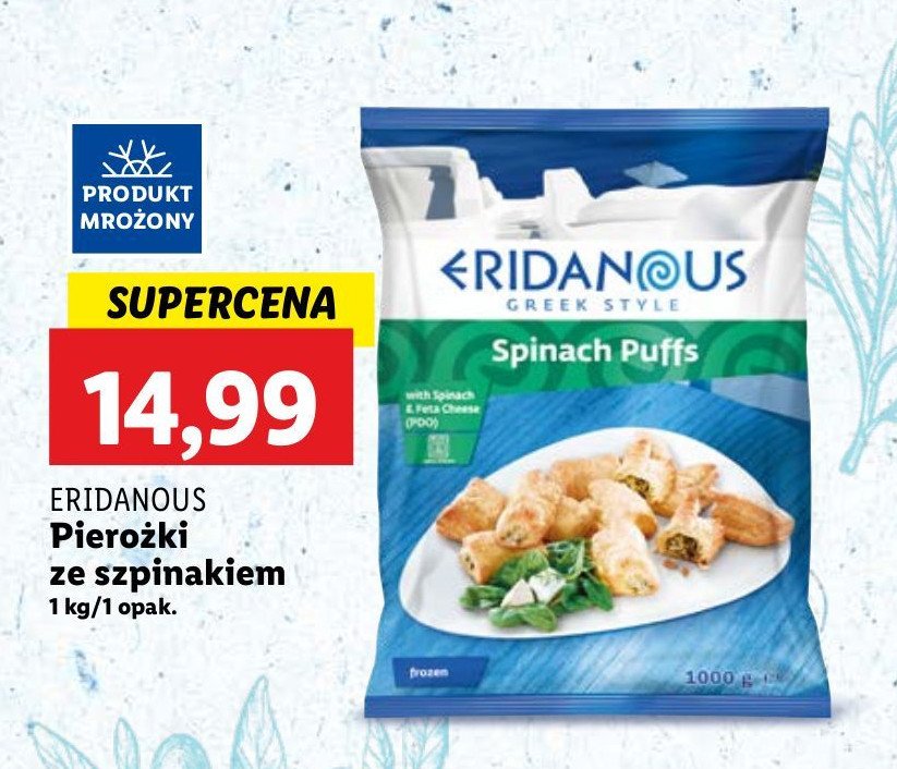 Pierożki z nadzieniem szpinakowym Eridanous promocja