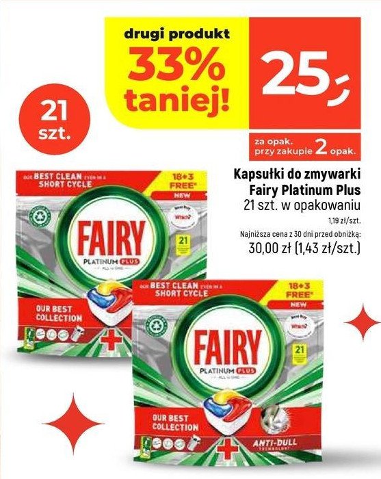 Kapsułki do zmywarki lemon Fairy platinum plus promocja