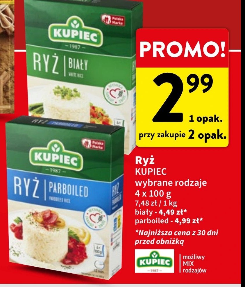 Ryż biały długoziarnisty Kupiec promocja