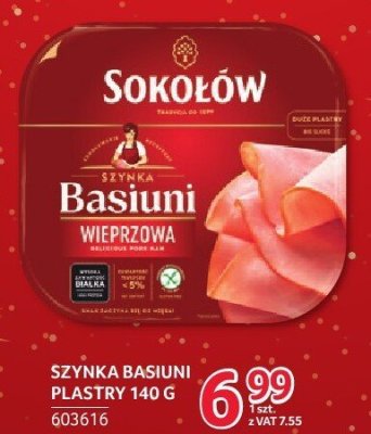 Szynka Basiuni plastry 140 g promocja w Selgros