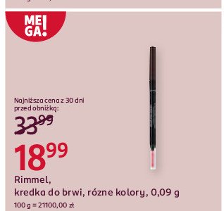 Kredka do brwi Rimmel brow pro micro promocja w Rossmann