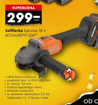 Szlifierka kątowa 18V BCG6L8D1S-QW promocja w Biedronka