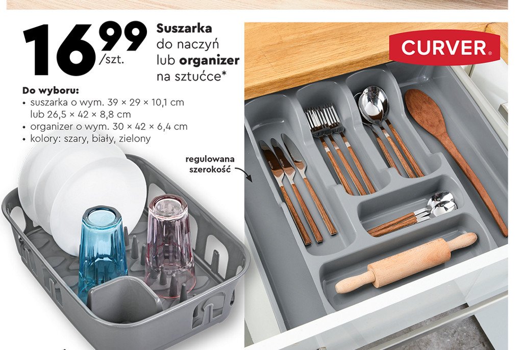 Suszarka na naczynia 39 x 29 x 10.1 cm Curver promocja