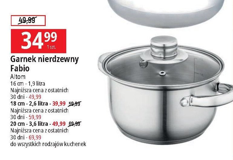 Garnek z pokrywką fabio 16 cm promocja