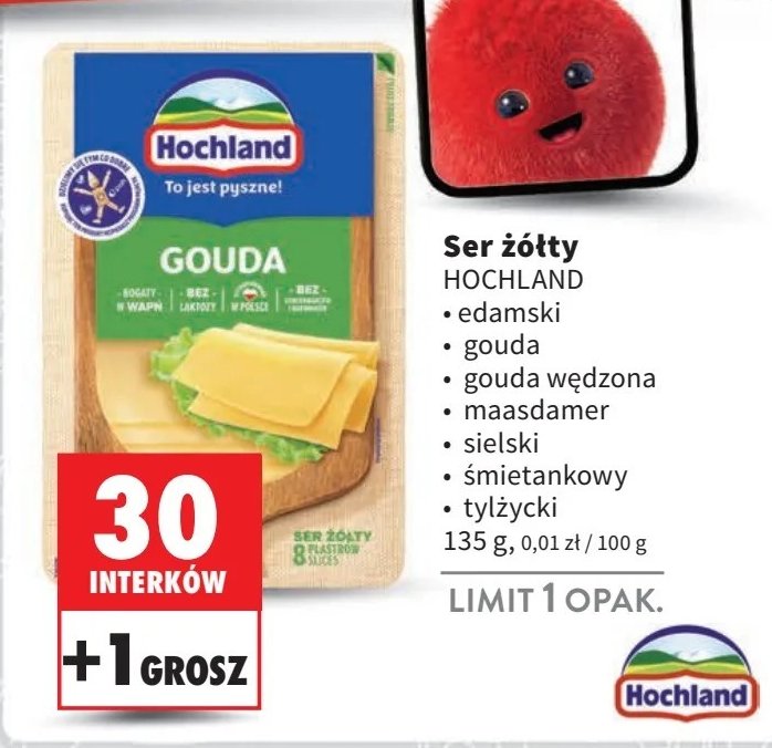 Ser gouda wędzony plastry Hochland promocja