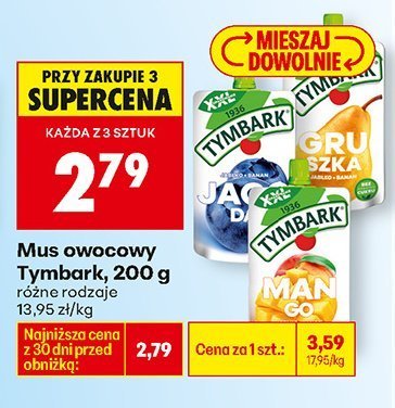 Mus owocowy różne rodzaje promocja w Biedronka