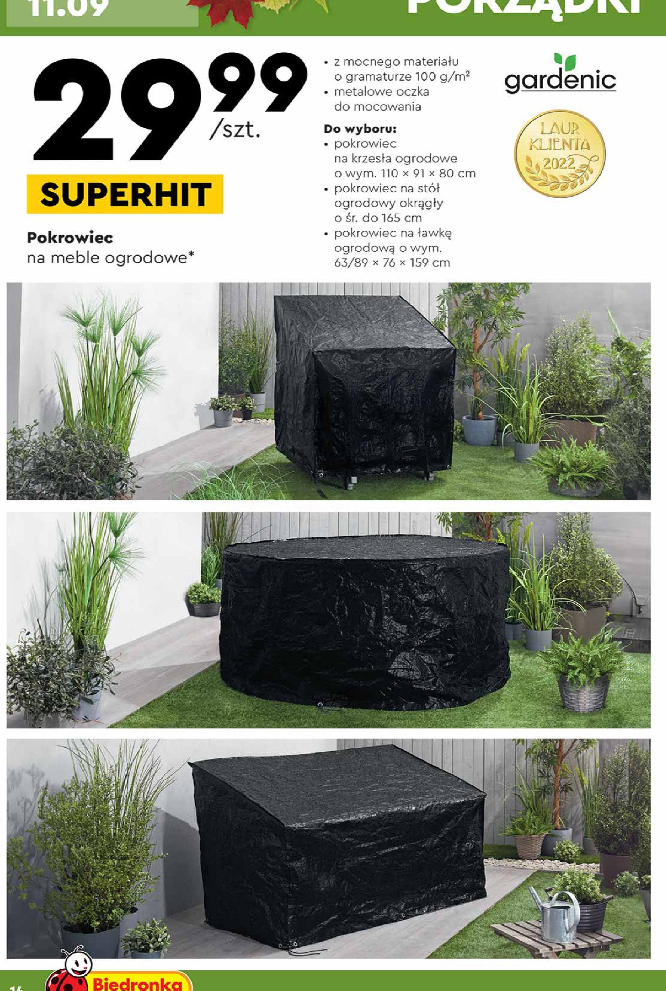 Pokrowiec na ławkę ogrodową Gardenic promocja