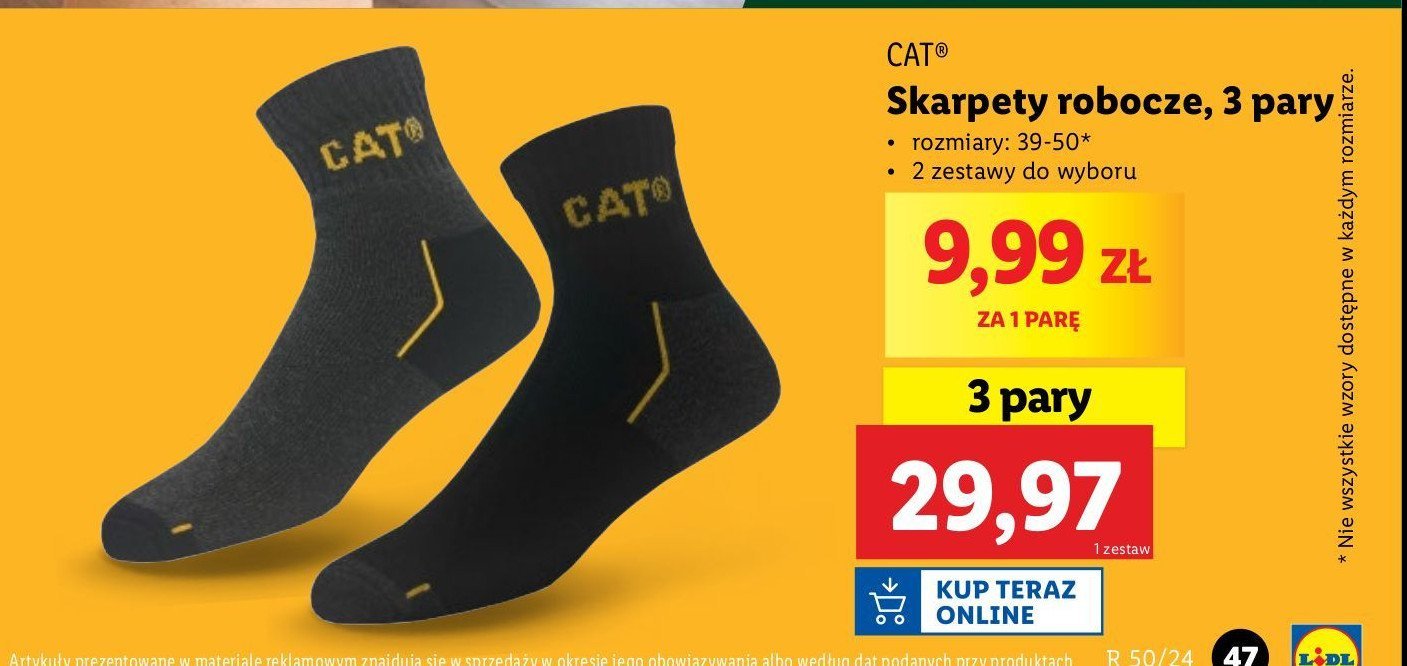 Skarpety robocze 39-50 Cat promocja