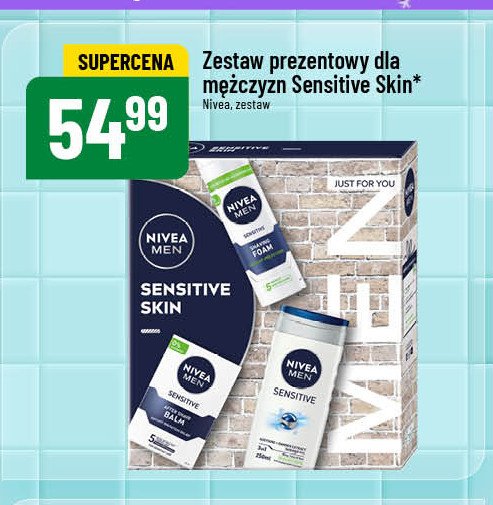 Zestaw w pudełku sensitive skin żel pod prysznic 250 ml +  pianka do golenia 200 ml + balsam po goleniu 100 ml Nivea men zestaw promocja w POLOmarket