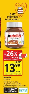 Krem czekoladowy Nutella Ferrero promocja w Intermarche