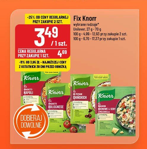 Makaron kremowe 4 sery z mozzarellą Knorr fix promocja