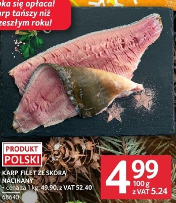 Karp filet ze skórą nacinany promocja w Selgros