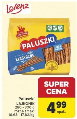 Paluszki LAJKONIK klasyczne różne smaki promocja w Carrefour