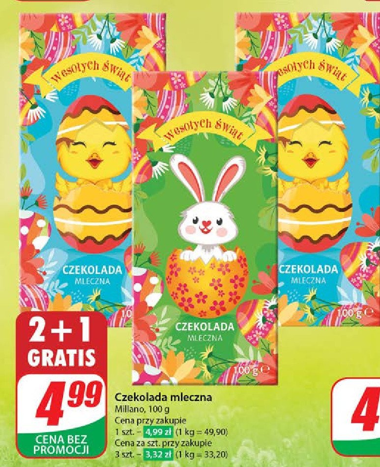 Czekolada mleczna wesołych świąt Milano zone promocja
