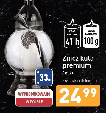 Znicz kula premium 41 h promocja w Aldi